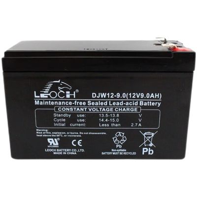 견고한 ABS 컨테이너 레오치 배터리 DJW12-9.0 12V9Ah UPS 기계실 전원 시스템